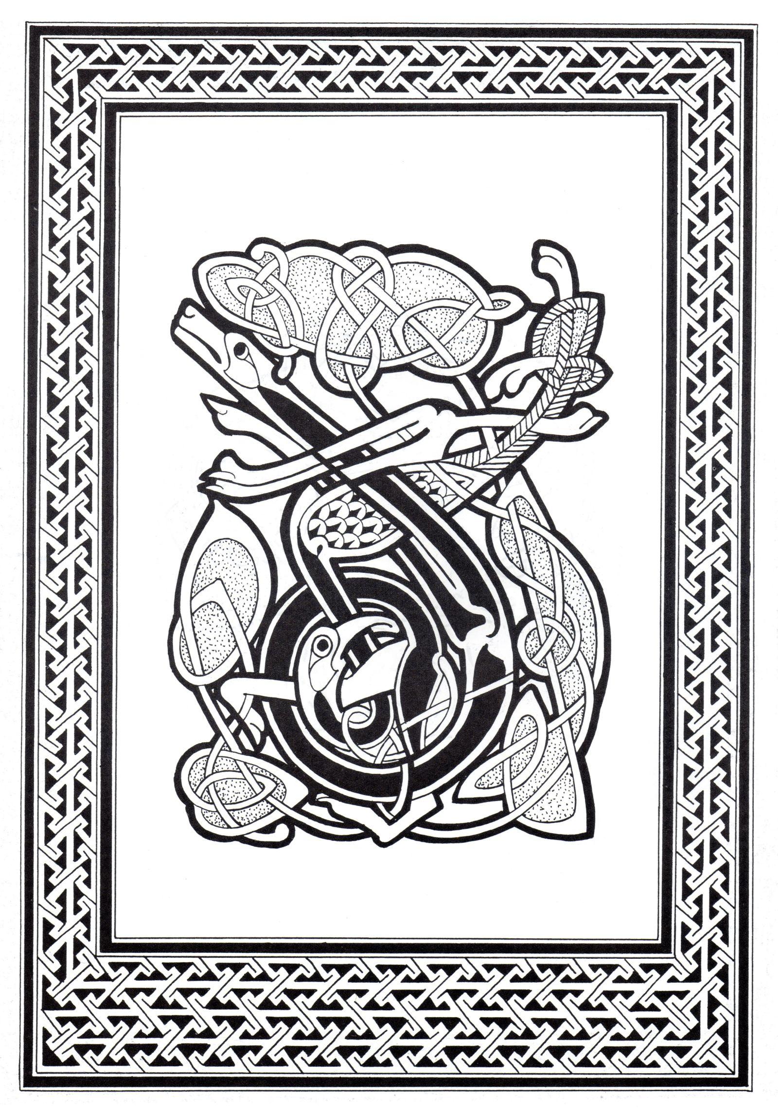 Desenhos simples para colorir gratuitos para crianças de Arte celta Desenhos simples para colorir gratuitos para crianças de Arte celta