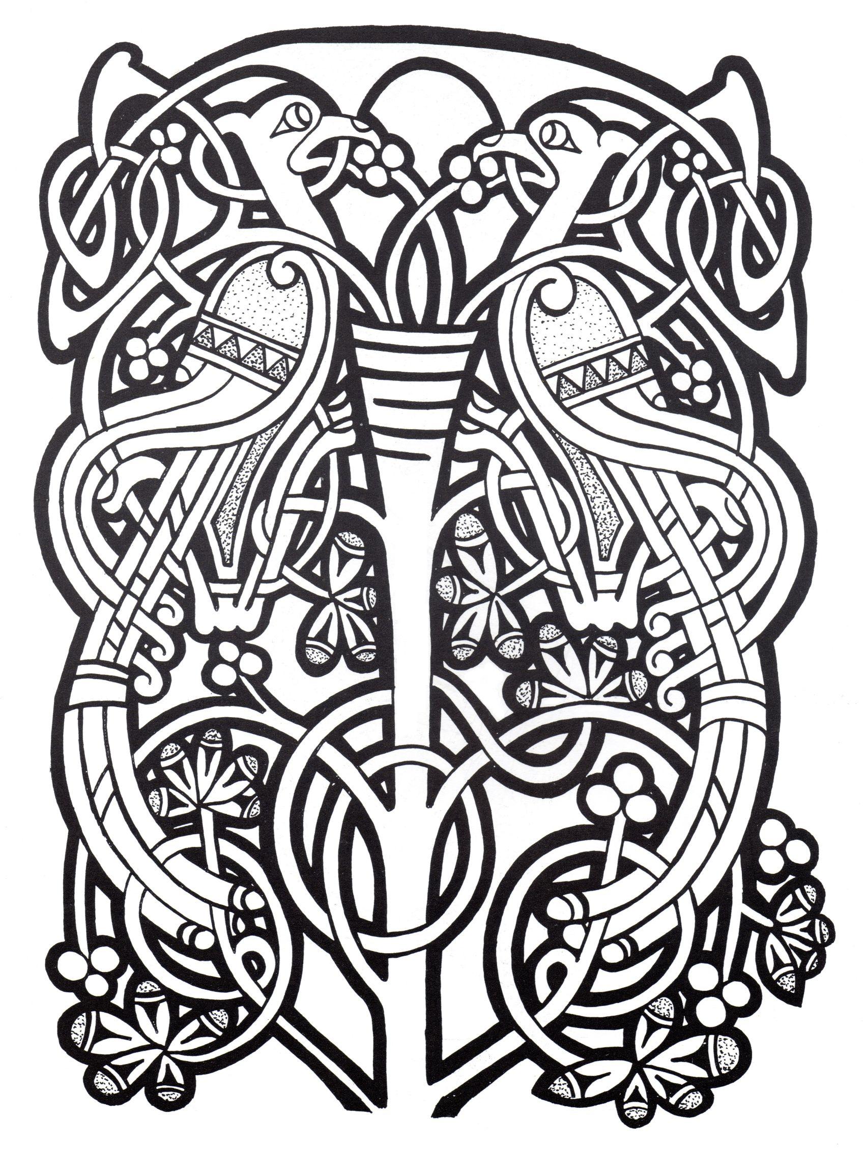 Desenhos fáceis para colorir para crianças de Arte celta Desenhos fáceis para colorir para crianças de Arte celta