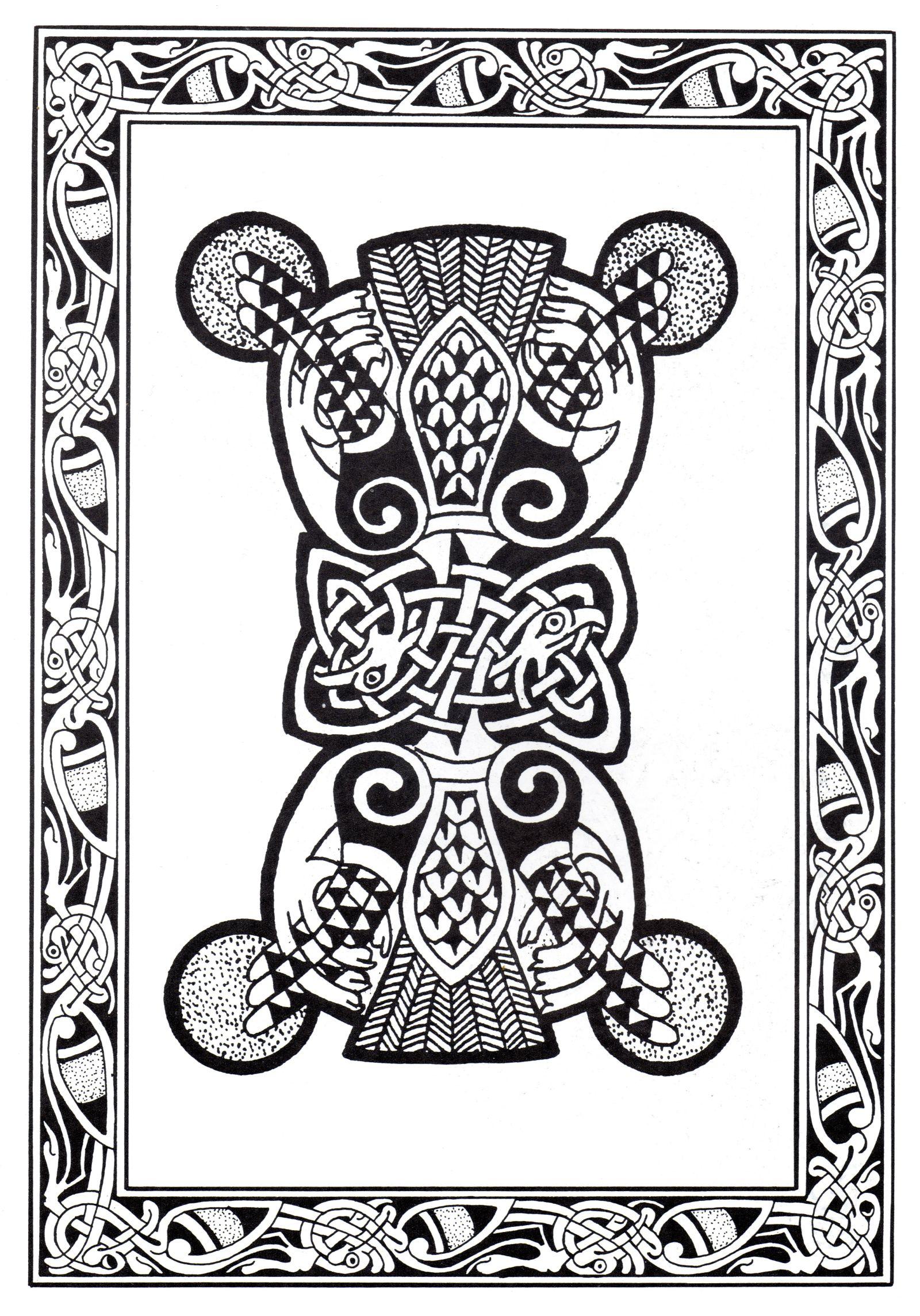 Desenhos grátis para colorir de Arte celta para imprimir e colorir
