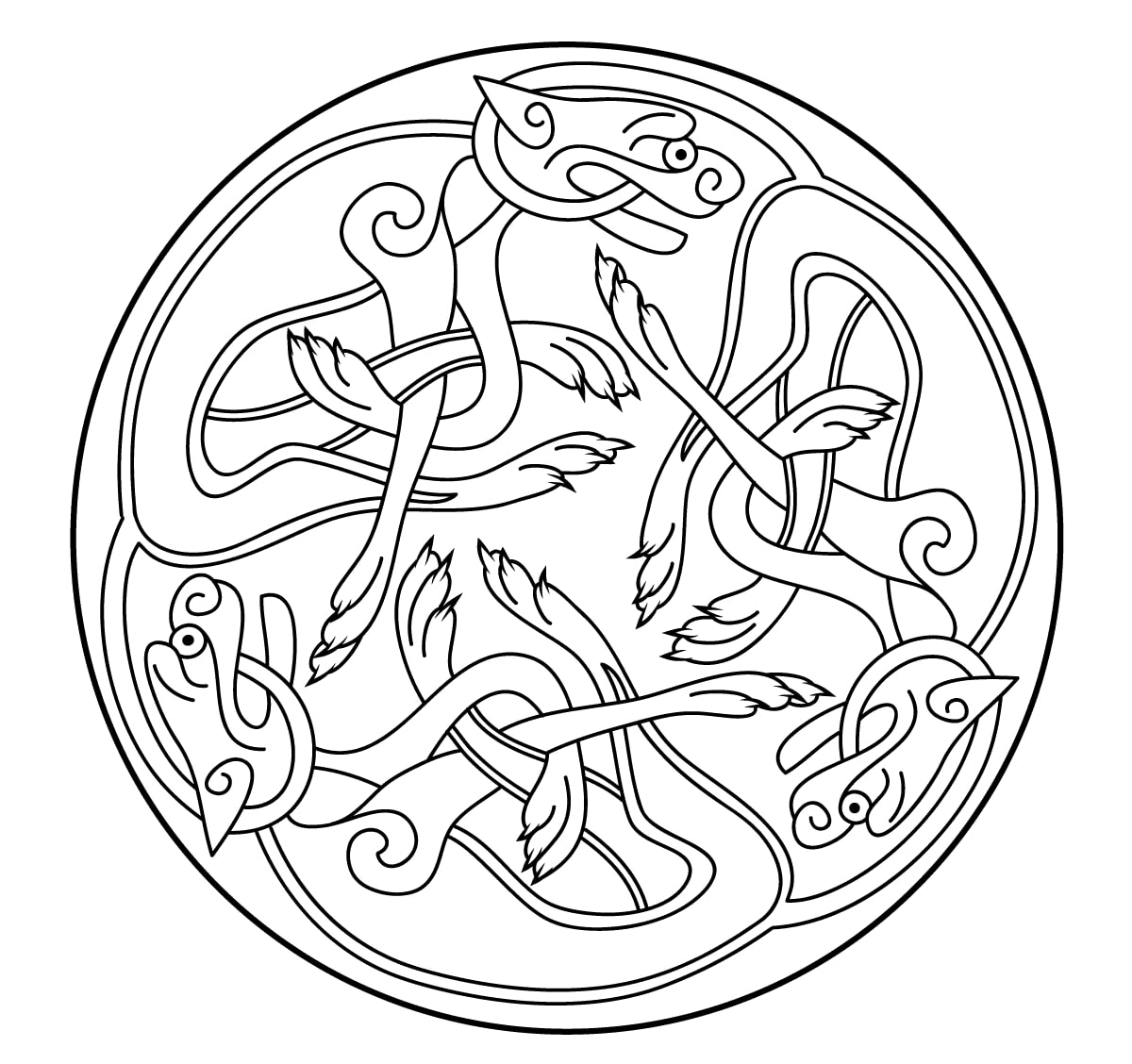 Desenhos simples grátis para colorir de Arte celta, Fonte : Supercoloring   Artista : Artsashina