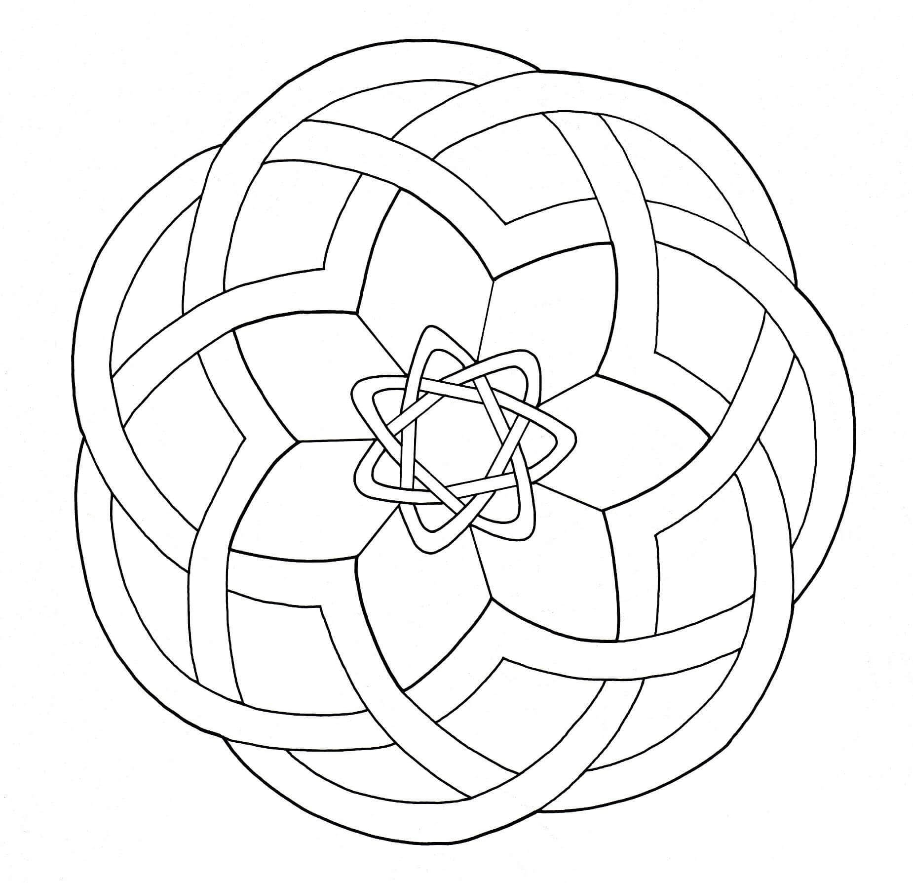 Mandala simples de Arte CeltaEsta coloração é uma representação maravilhosa da Arte Celta, tudo em simplicidade e harmonia.
