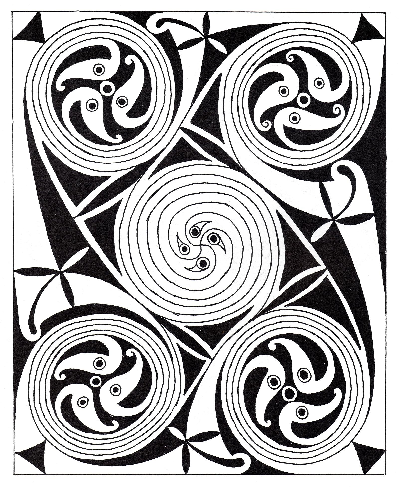Desenhos simples para colorir de Arte celta