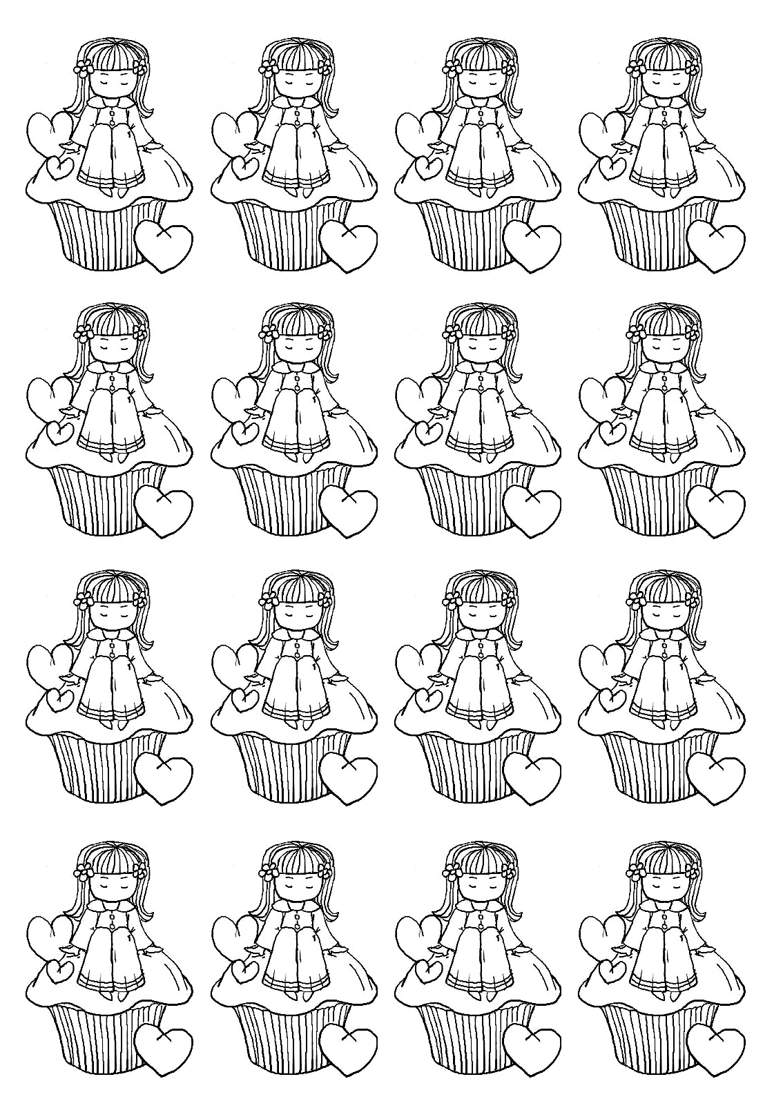 Desenhos simples para colorir de Bolos de copo Desenhos simples para colorir de Bolos de copo