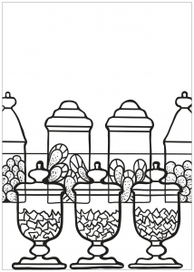 Desenhos simples para colorir de Bolos de copo para imprimir e colorir