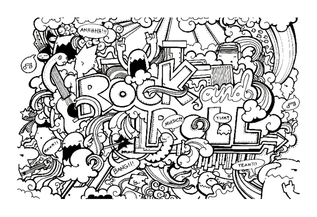 Desenhos incríveis para colorir de Doodle Art / Doodling para baixar