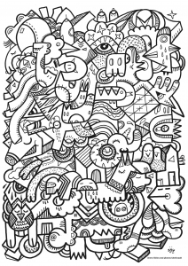 Desenhos para colorir para crianças de Doodle Art / Doodling