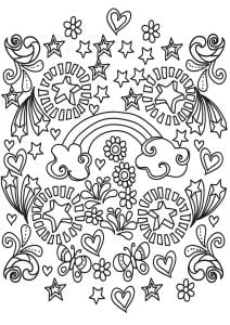 Doodle "joie de vivre (Página de Doodle Art / Doodling para colorir)
