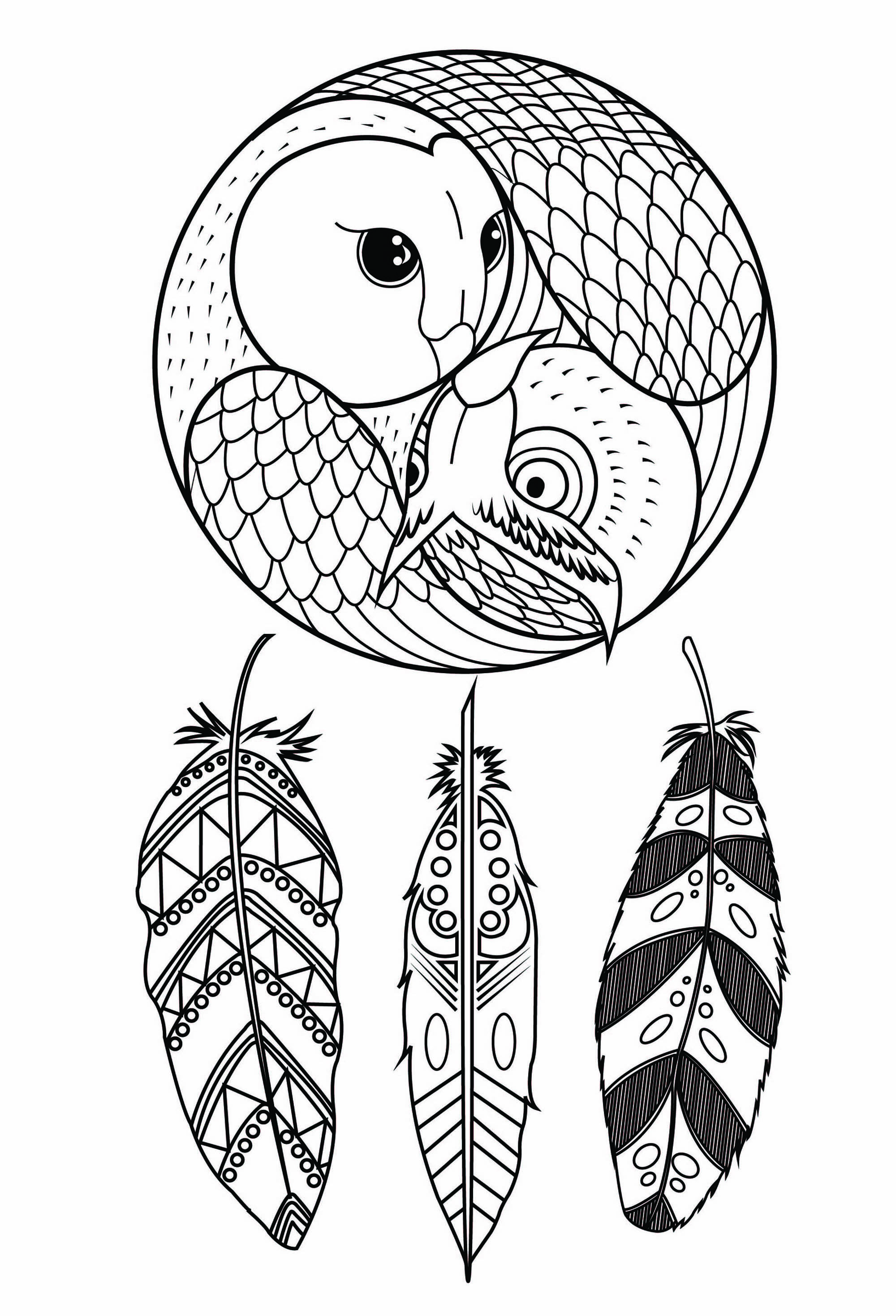 Desenhos fáceis gratuitos para colorir de Dreamcatchers, Artista : Lucie