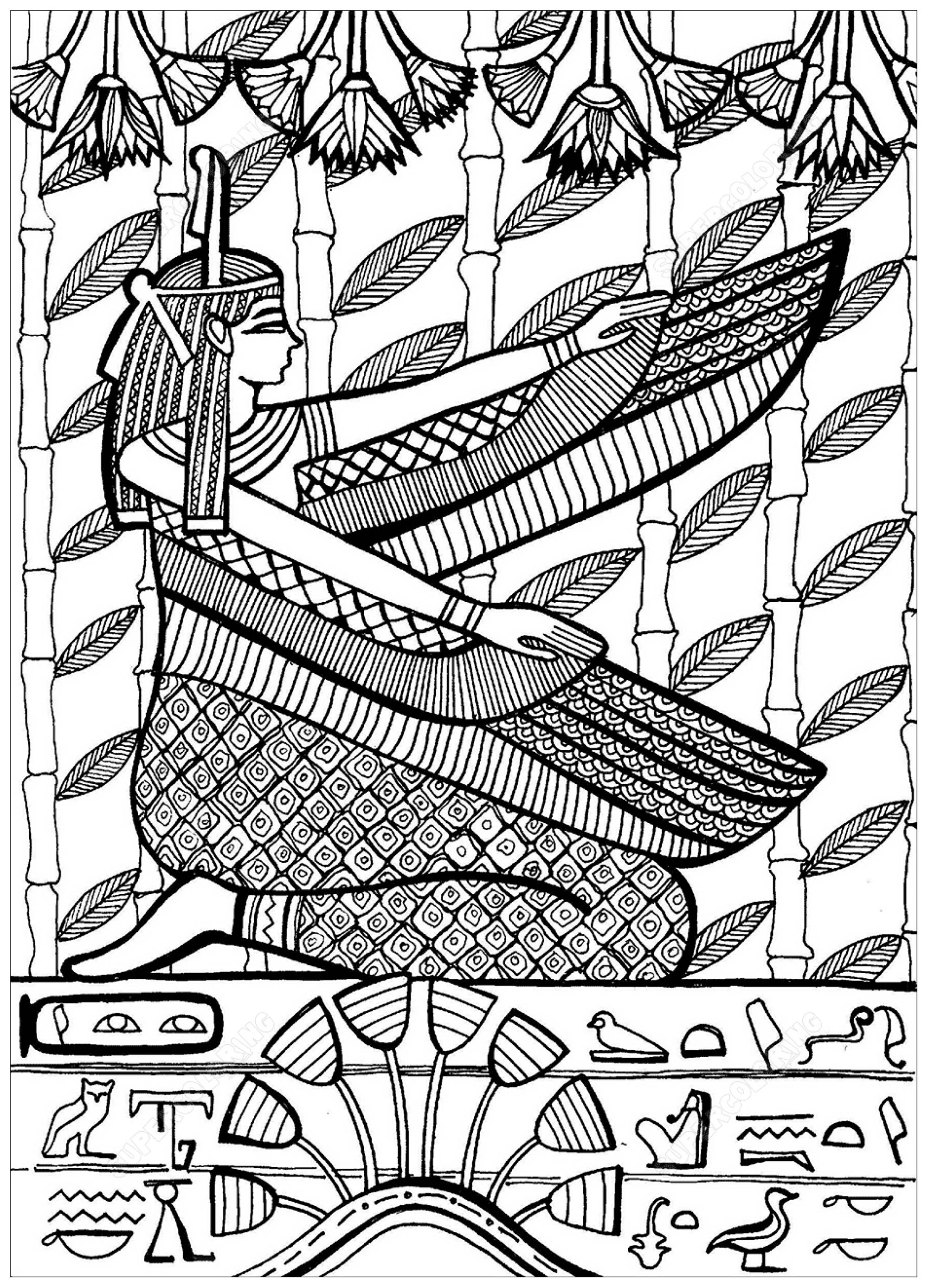 Sumo sacerdote de Ptah, o deus patrono dos artesãos, Artista : Krivosheeva Olga (Ori Akuma)   Fonte : Supercoloring