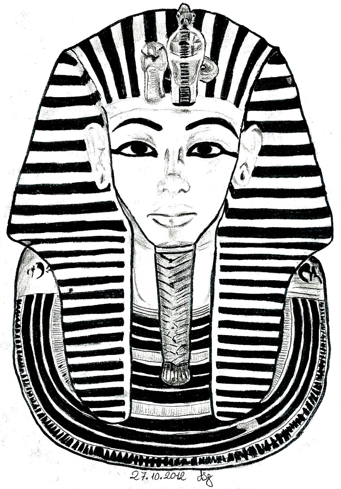 Página para colorir de Tutankhamon, 11º faraó da XVIIIª Dinastia