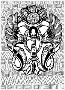 Desenhos para colorir para crianças de Egito e hieróglifos