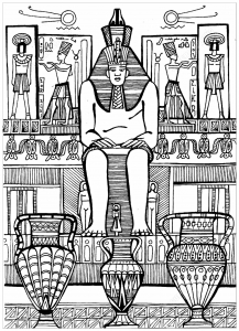 Desenhos para colorir de Egito e hieróglifos para imprimir e colorir