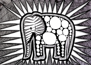 Elefante: coloração complexa