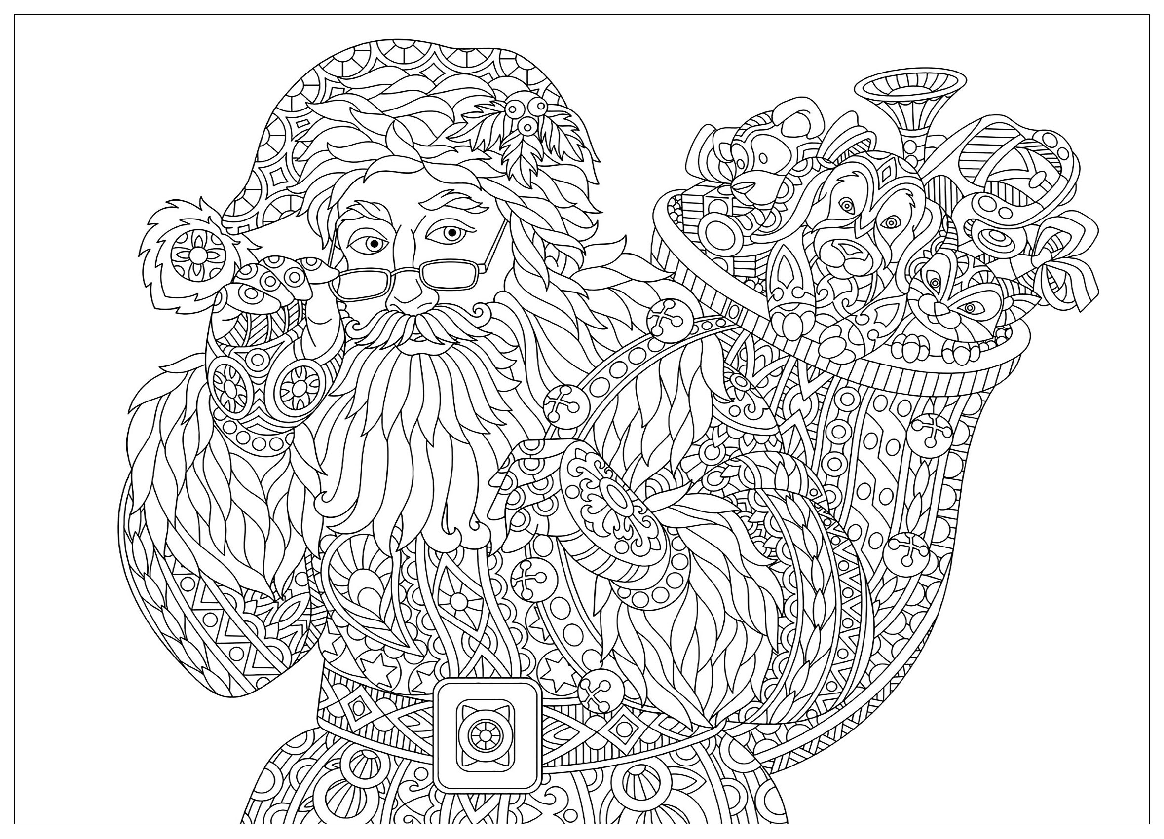 Desenhos simples para colorir gratuitos para crianças de Natal, Artista : Sybirko   Fonte : 123rf