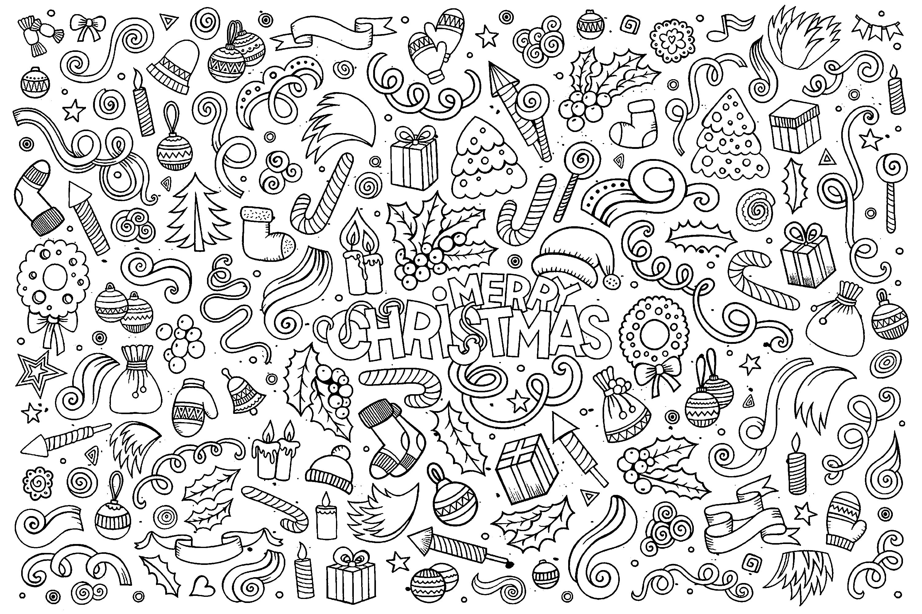 Desenhos simples para colorir de Natal, Fonte : 123rf   Artista : Olga Kostenko
