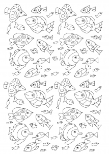 Desenhos simples para colorir gratuitos de Peixes para baixar