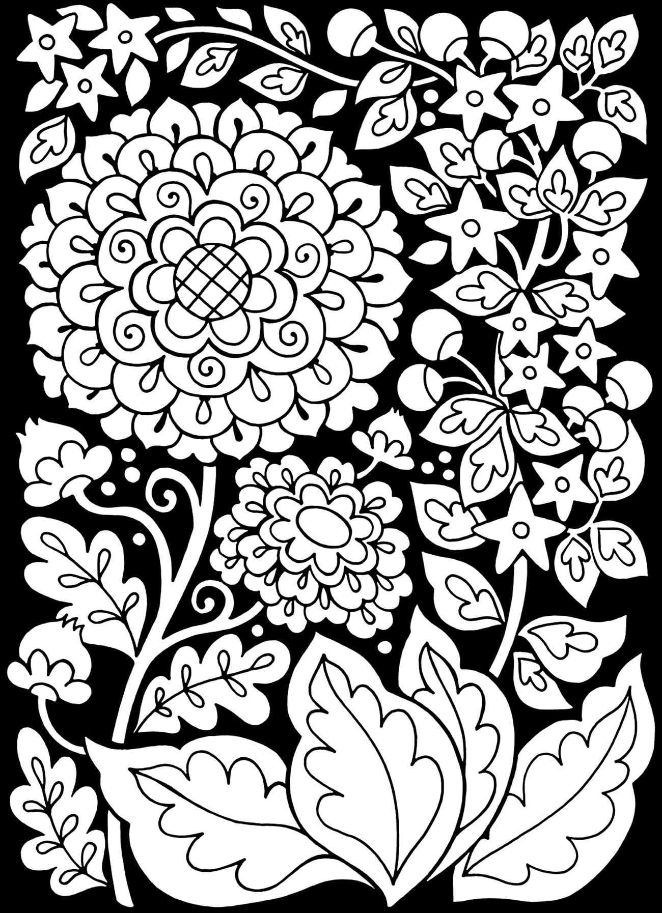 Desenhos incríveis para colorir de Flores e vegetação para baixar