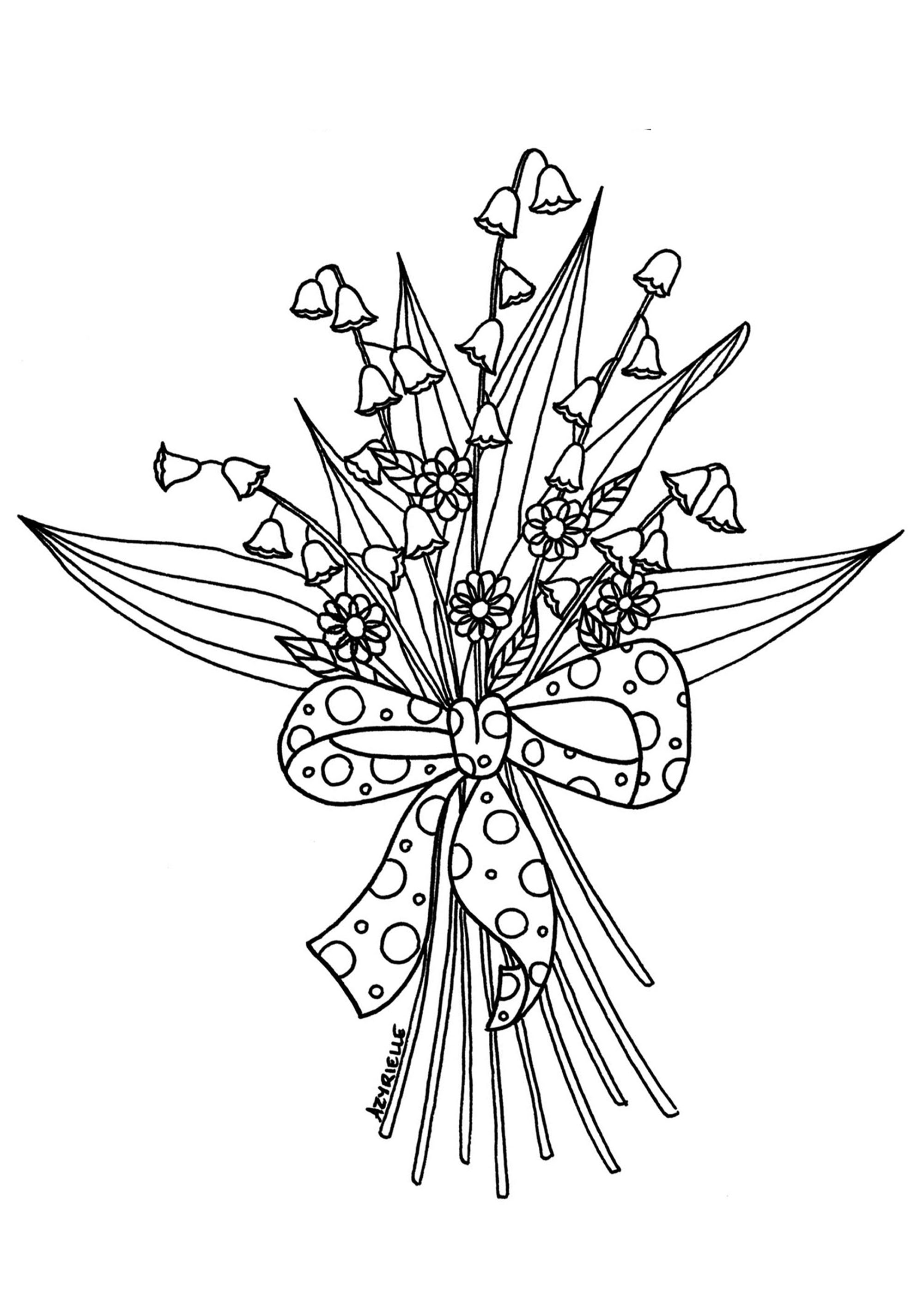 Desenhos simples para colorir para crianças de Flores e vegetação, grátis,  para baixar - Flores e vegetação - Coloring Pages for Adults