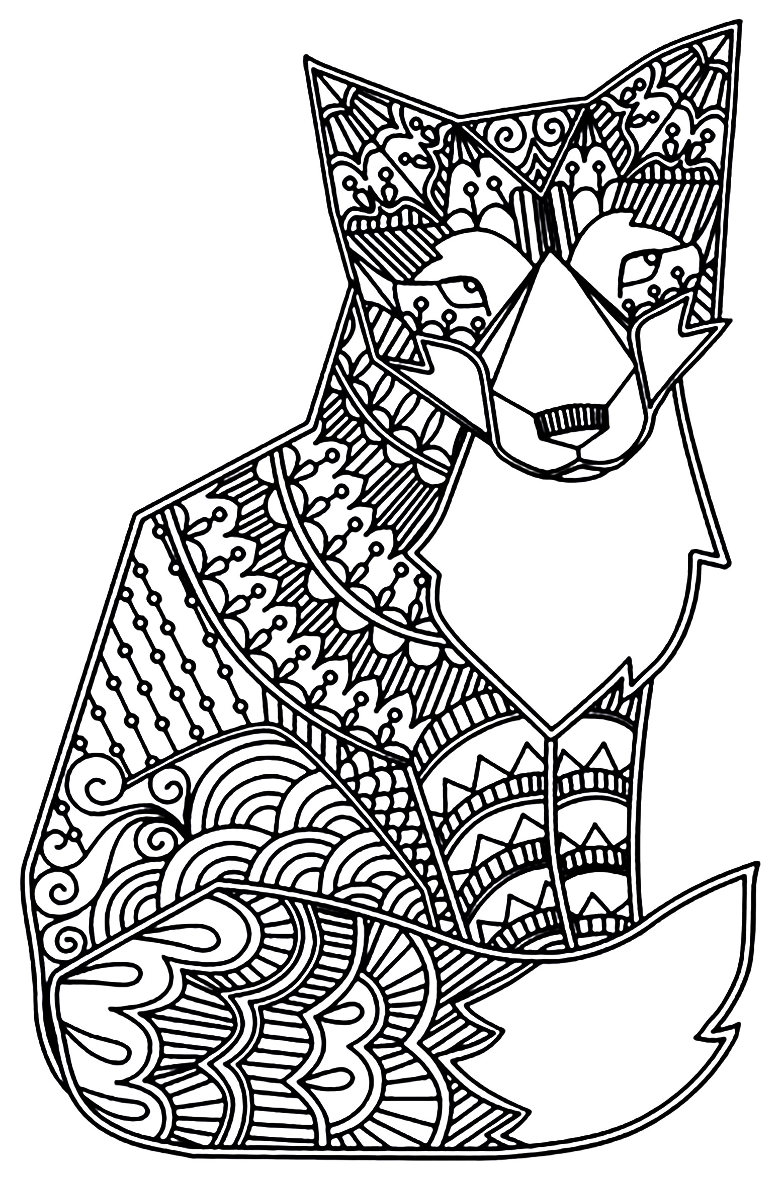 Desenhos para colorir de Raposas para imprimir e colorir - Raposas -  Coloring Pages for Adults