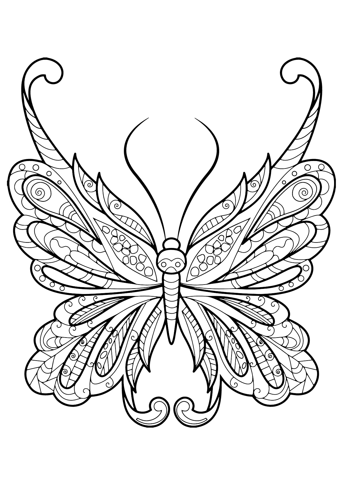 Desenhos grátis para colorir de Borboletas e insetos para imprimir e colorir, para crianças