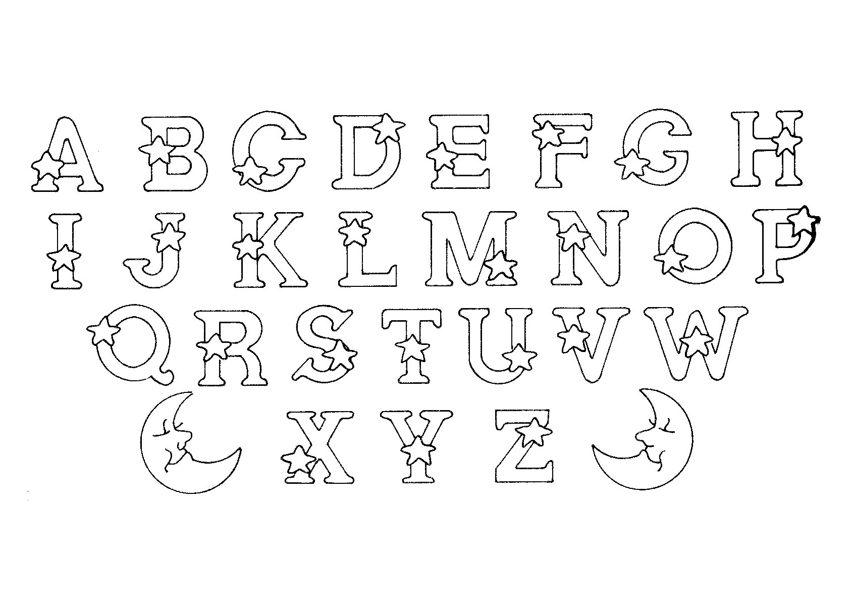 Desenhos simples grátis para colorir de Alfabeto