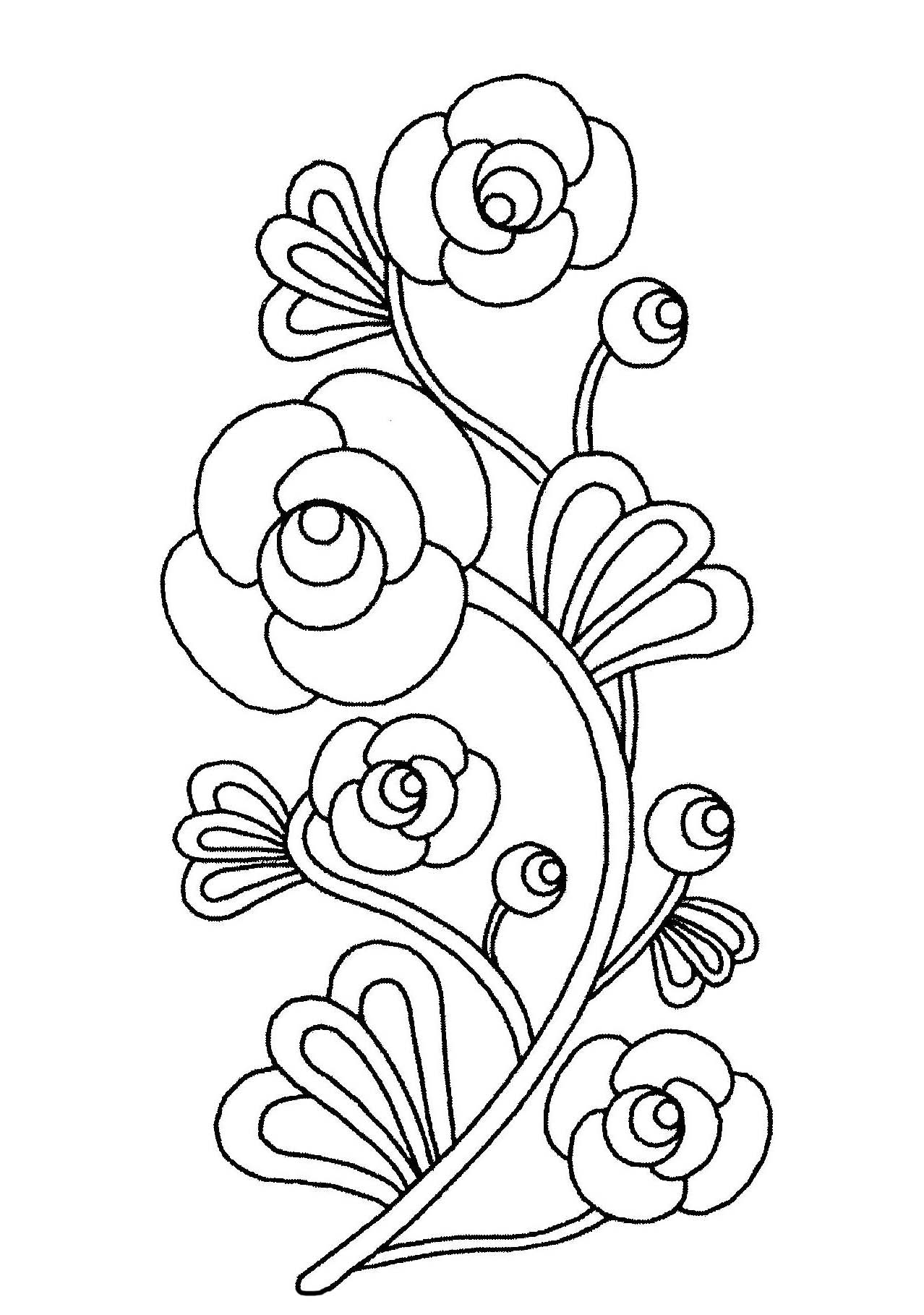 Desenho de flores para colorir para crianças página para colorir para  adultos