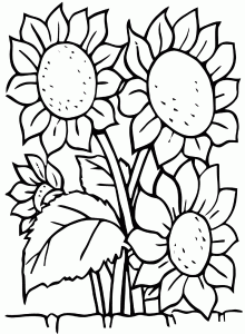 Desenhos simples para colorir gratuitos de Flores para baixar