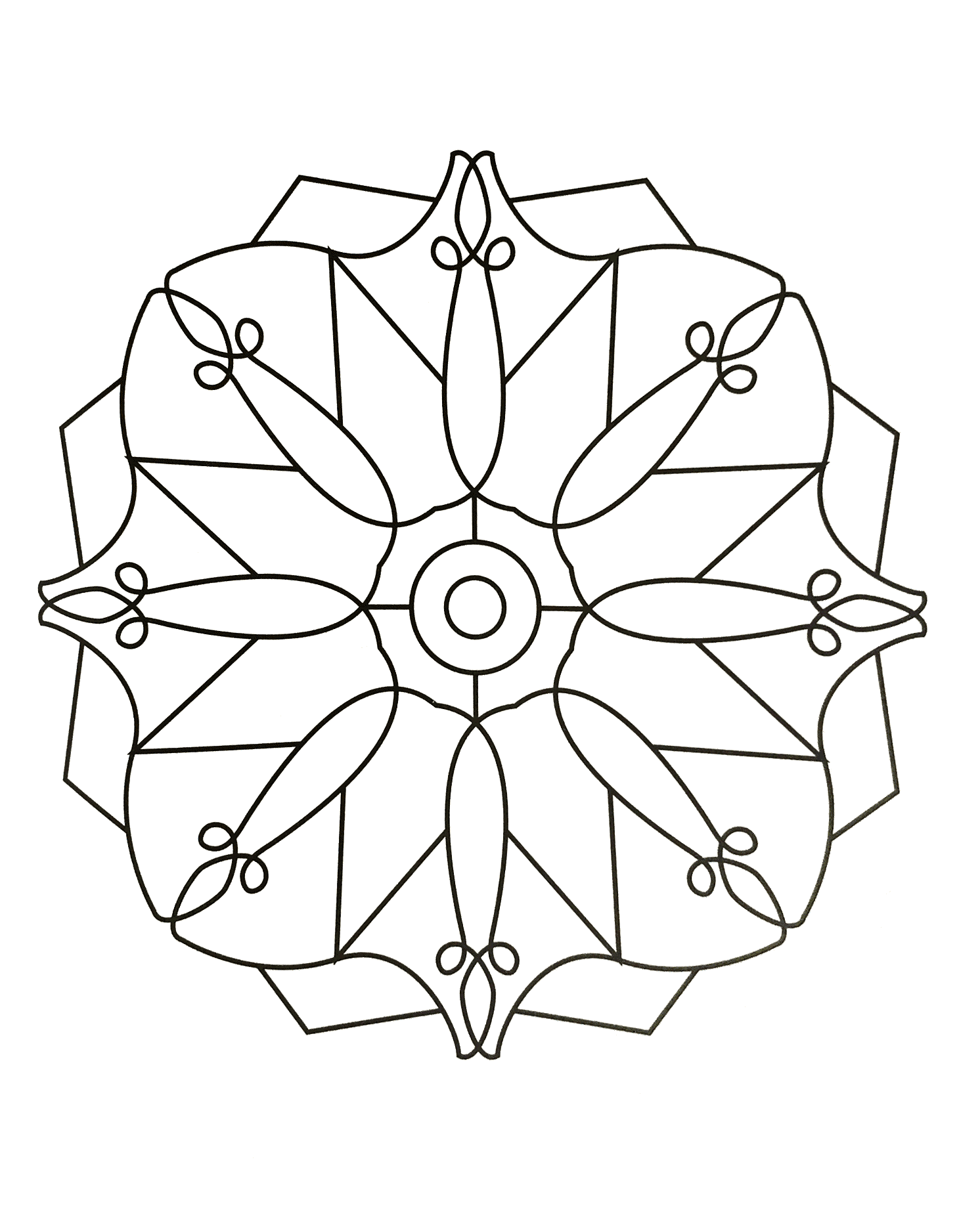 Desenho de Mandala para colorir  Desenhos para colorir e imprimir gratis