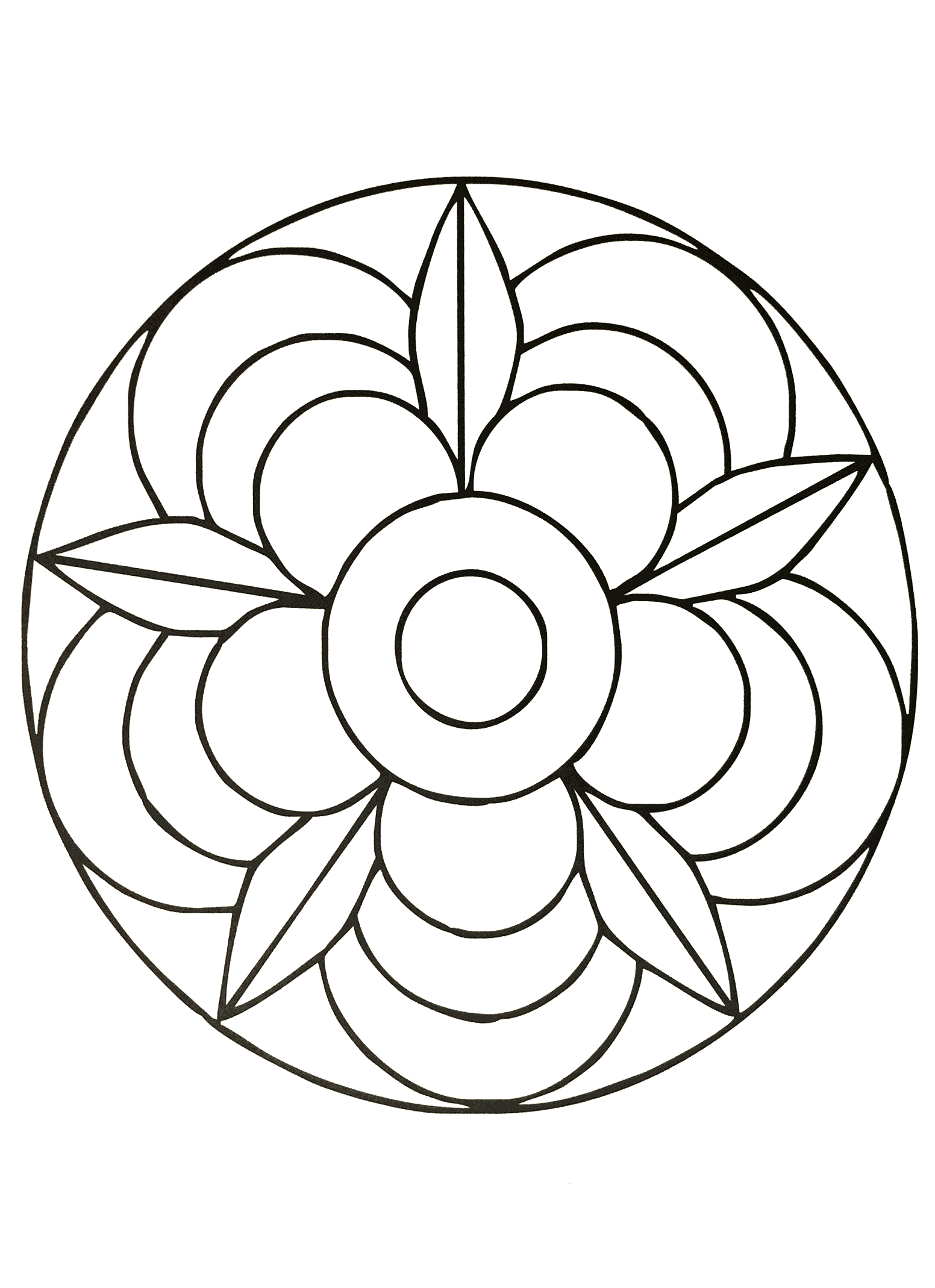 Desenhos simples grátis para colorir de Mandalas