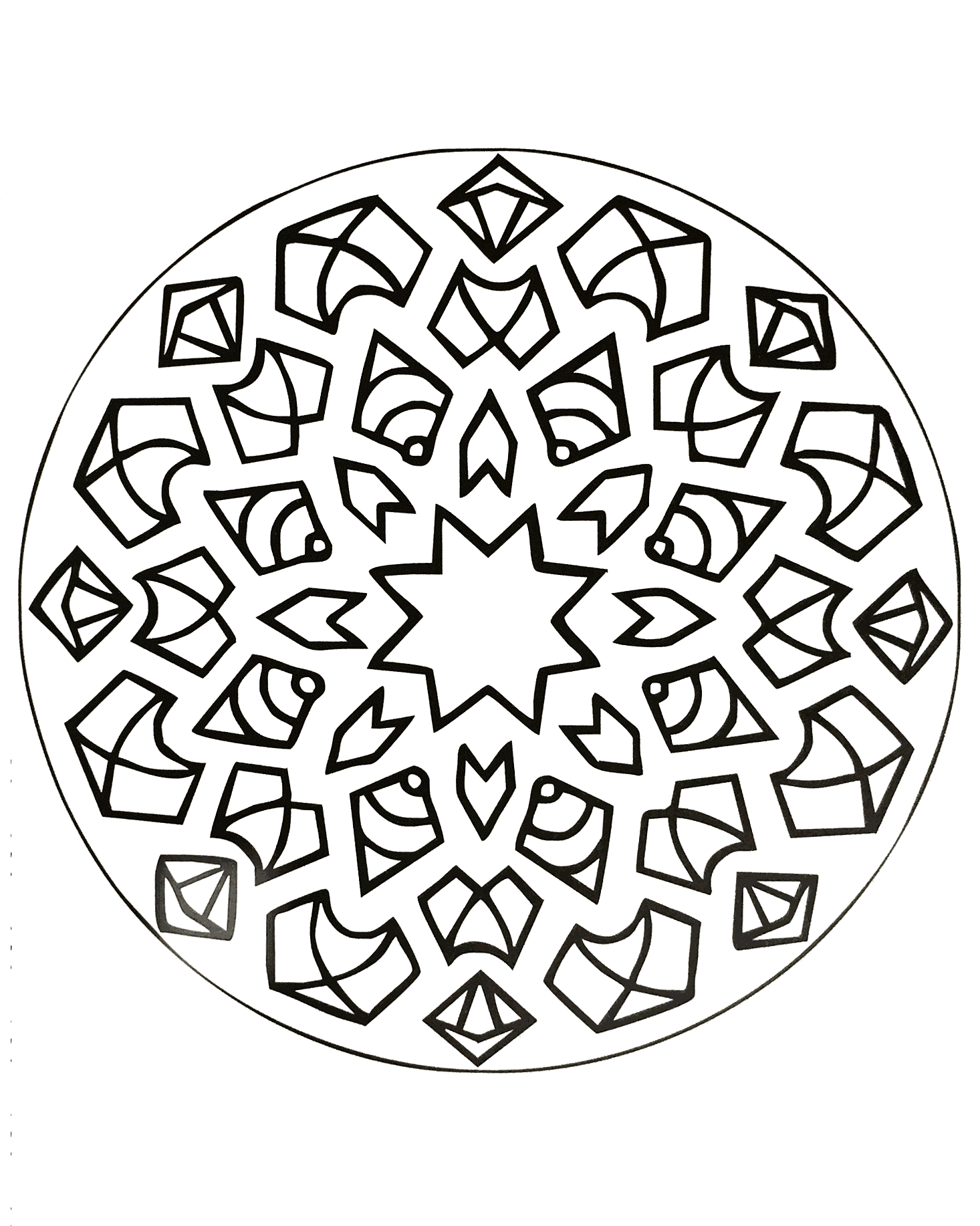 Desenhos simples para colorir para crianças de Mandalas