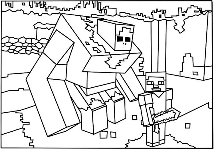 Desenho para colorir do Minecraft  Minecraft coloring pages, Minecraft  drawings, Coloring pages