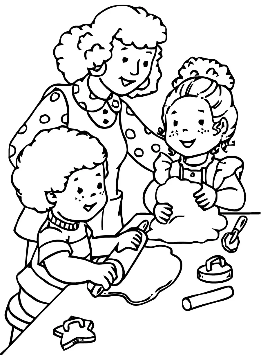 Desenhos simples para crianças para colorir de Escola