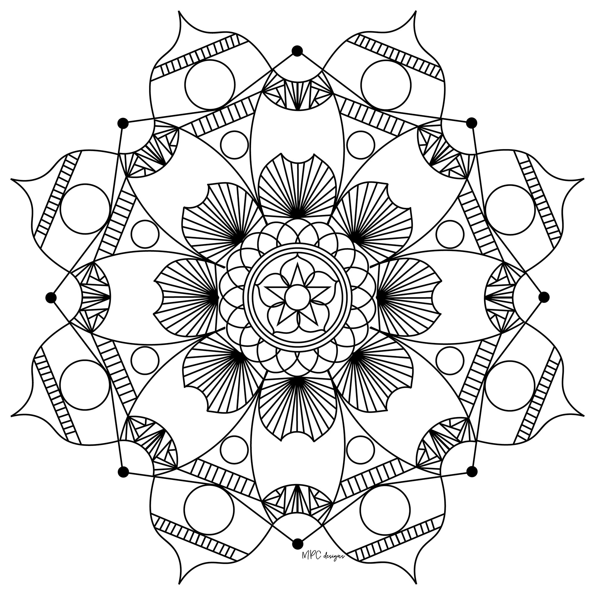 Desenhos grátis para colorir de Mandalas para imprimir e colorir, Artista : MPC Design