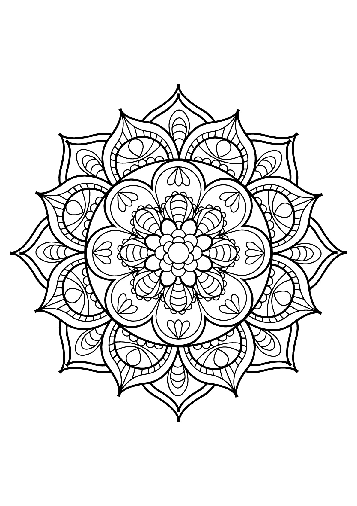 Desenho de mandala animal para colorir para adultos