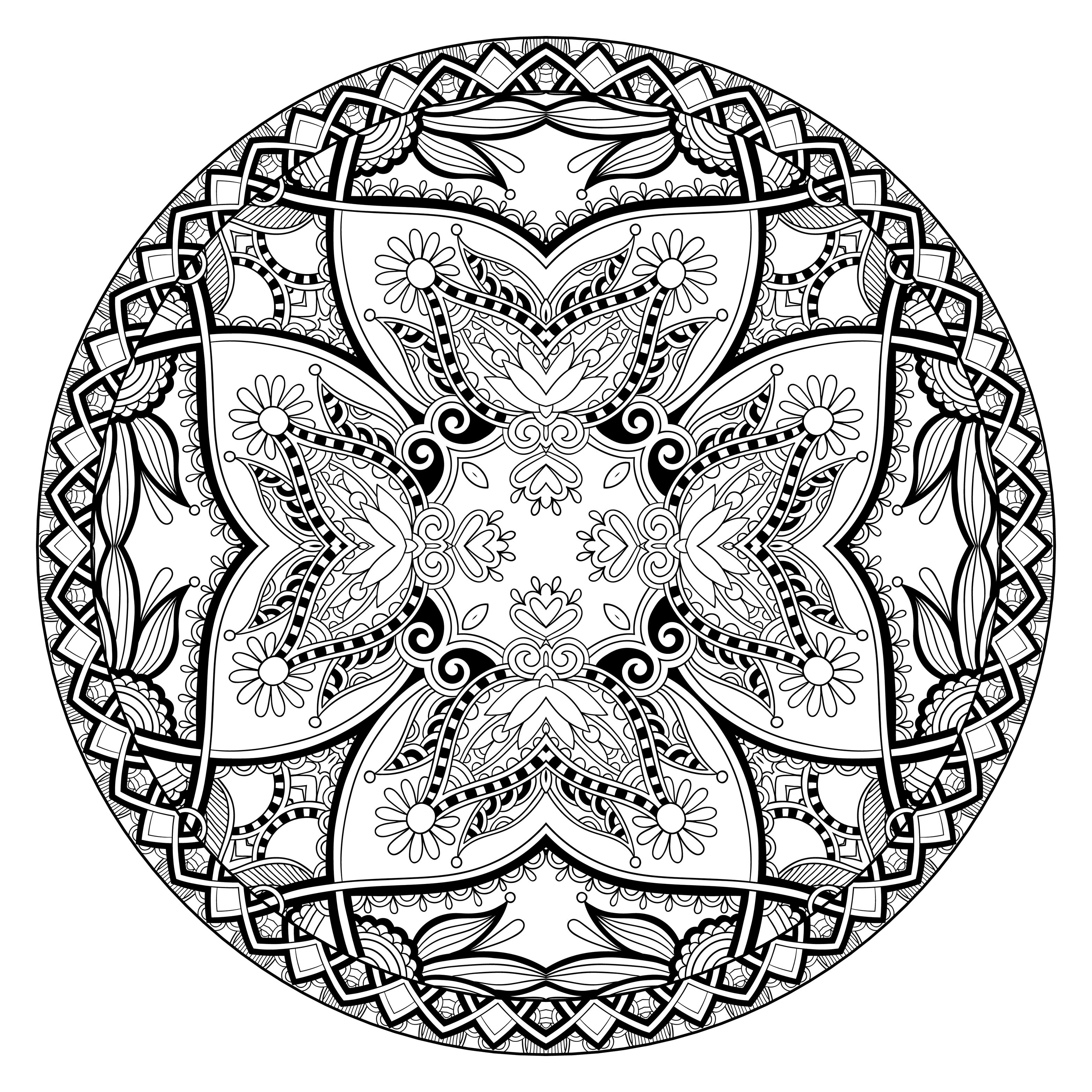 Desenhos simples para colorir gratuitos para crianças de Mandalas Desenhos simples para colorir gratuitos para crianças de Mandalas