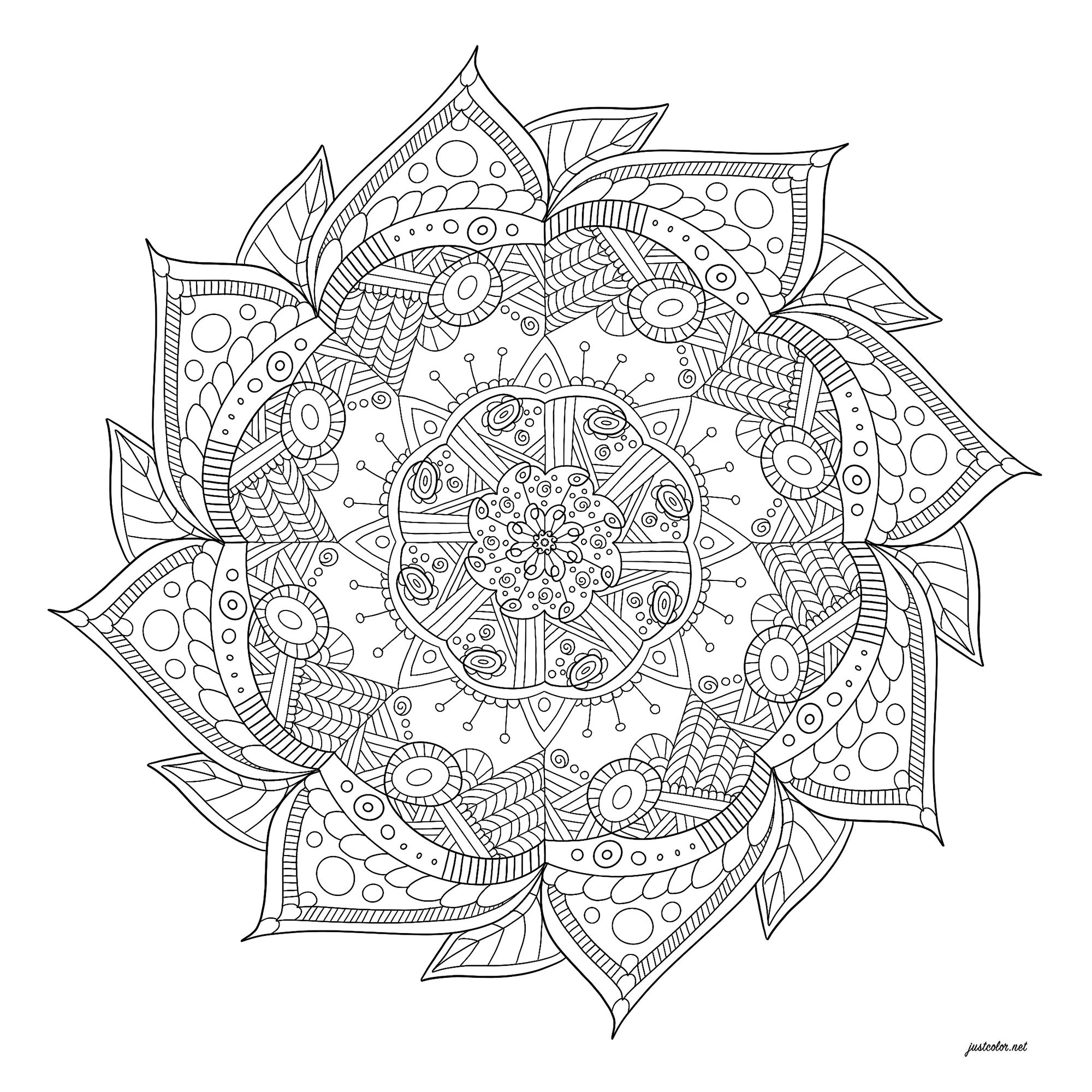 Mandala relaxante com padrões abstractos, Artista : Louunatik