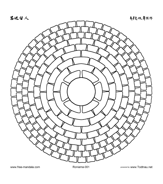 Uma estranha Mandala com círculos concêntricos e escamas