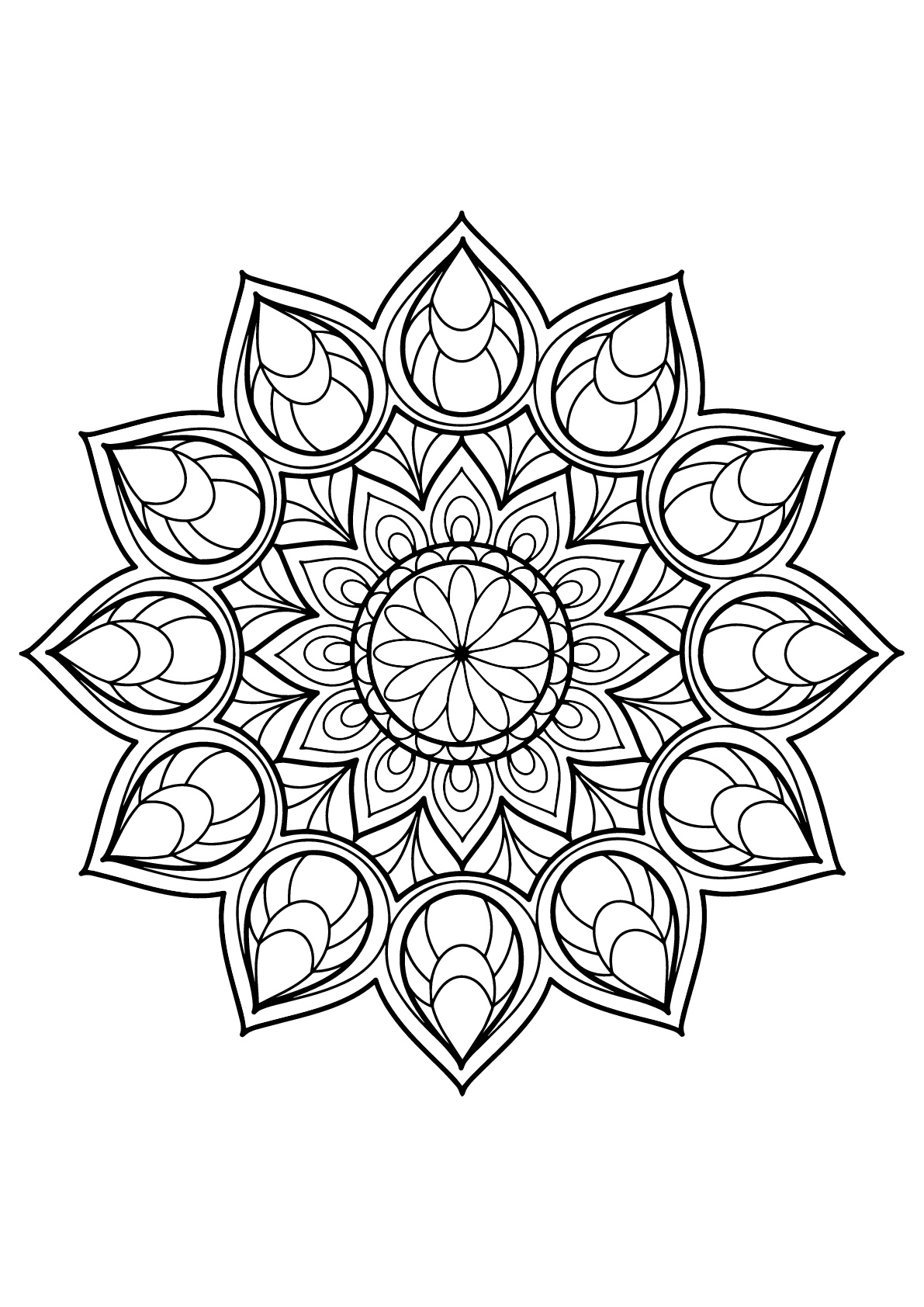 Mandala magnífica do Livro para colorir grátis para adultos