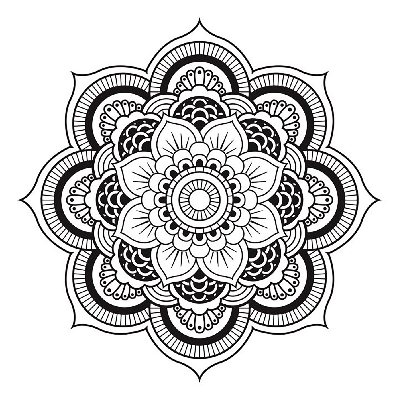 Desenho de Mandala flor para Colorir  Mandala, Desenho de mandala, Flores  para colorir