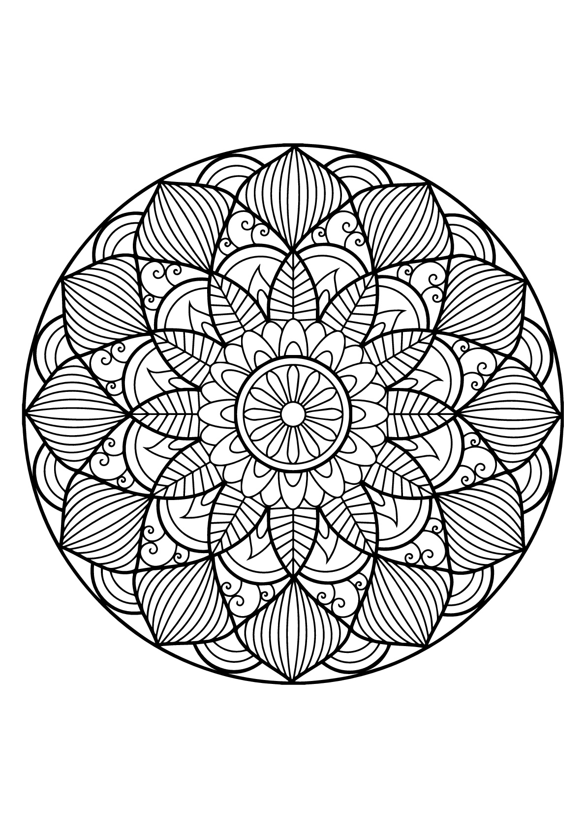 Mandala do Livro de colorir grátis para adultos Mandala do Livro de colorir grátis para adultos