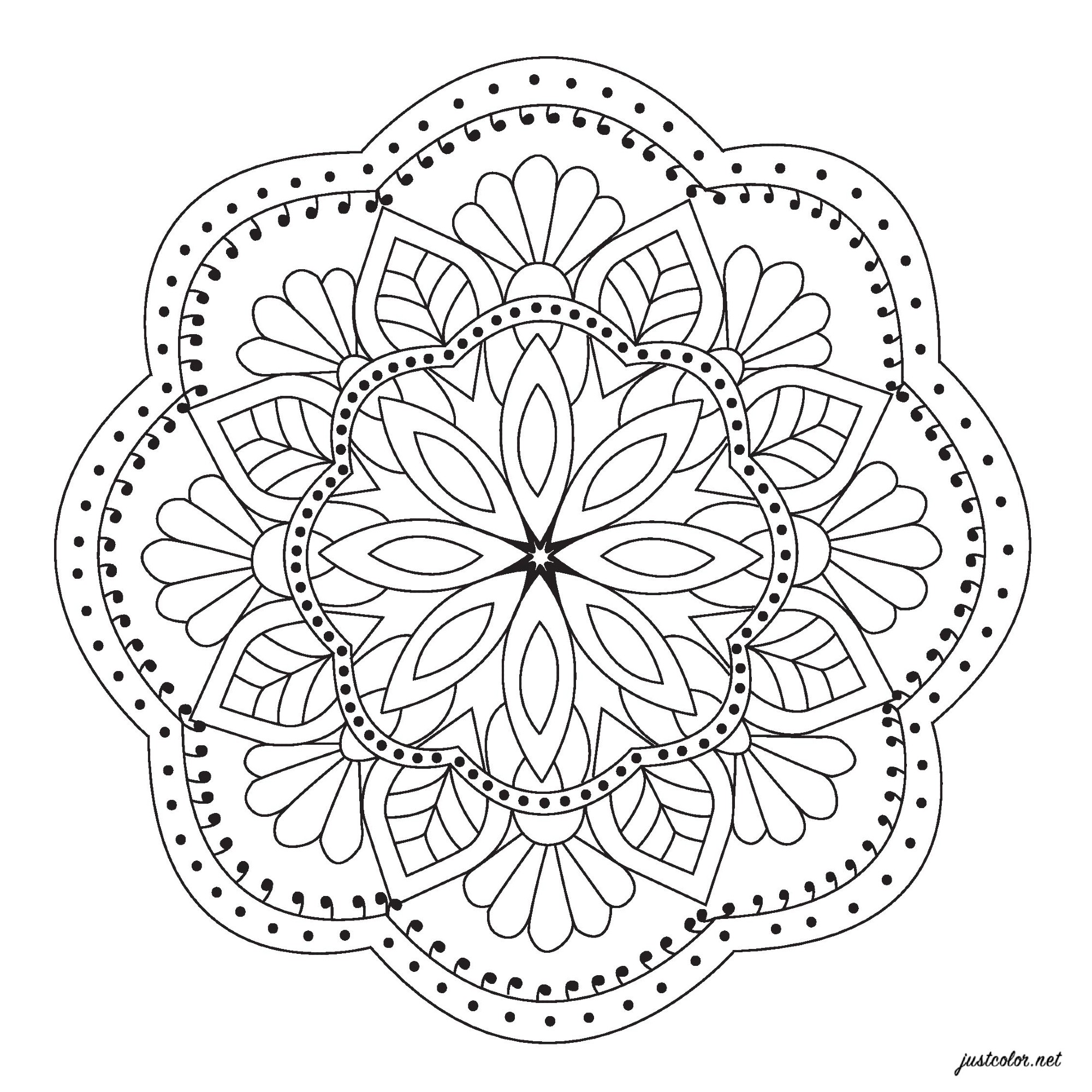 Desenho de Mandala flor oriental para Colorir - Colorir.com