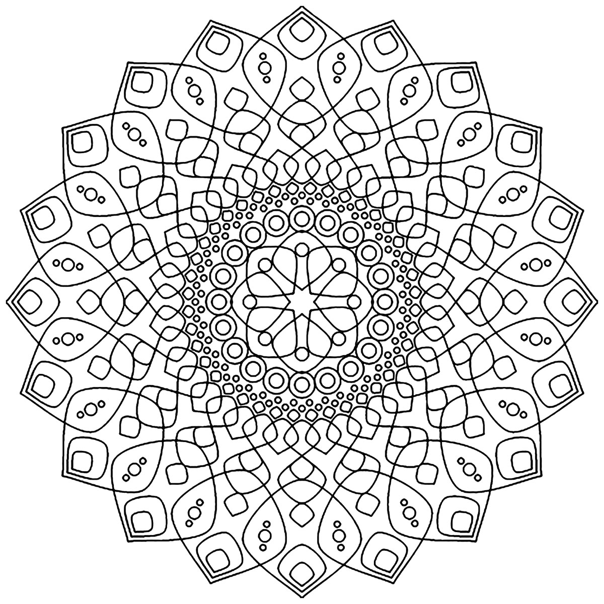 Desenho de Mandala para relaxar para Colorir - Colorir.com