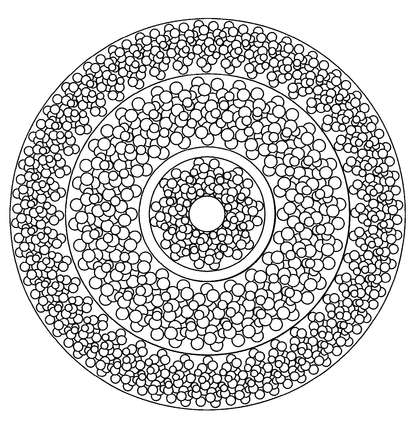 Uma mandala cheia de pequenos círculos