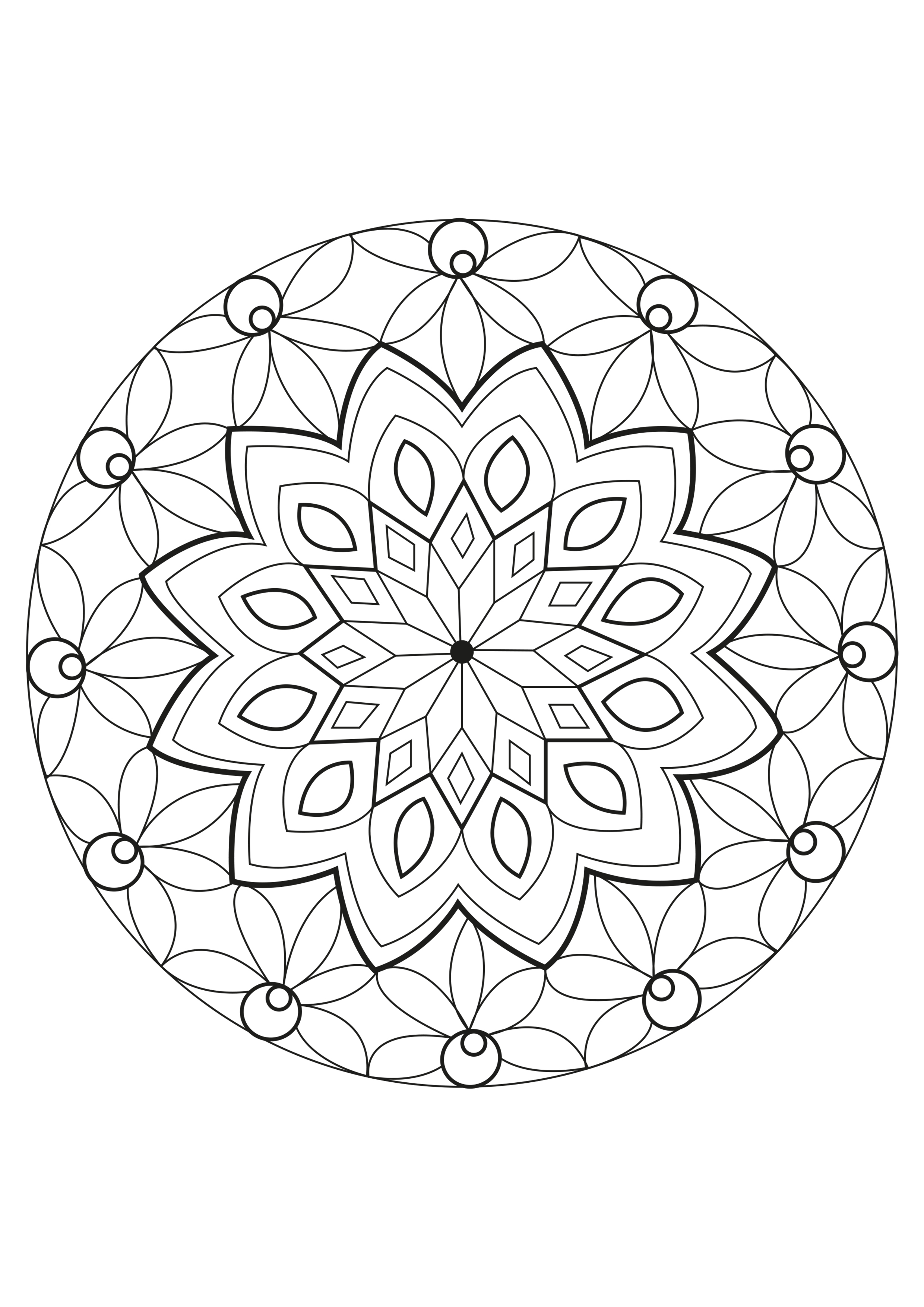 Desenhos simples para colorir para crianças de Mandalas, Artista : Celine