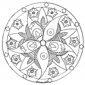 Desenhos para colorir gratuitos de Mandalas para crianças