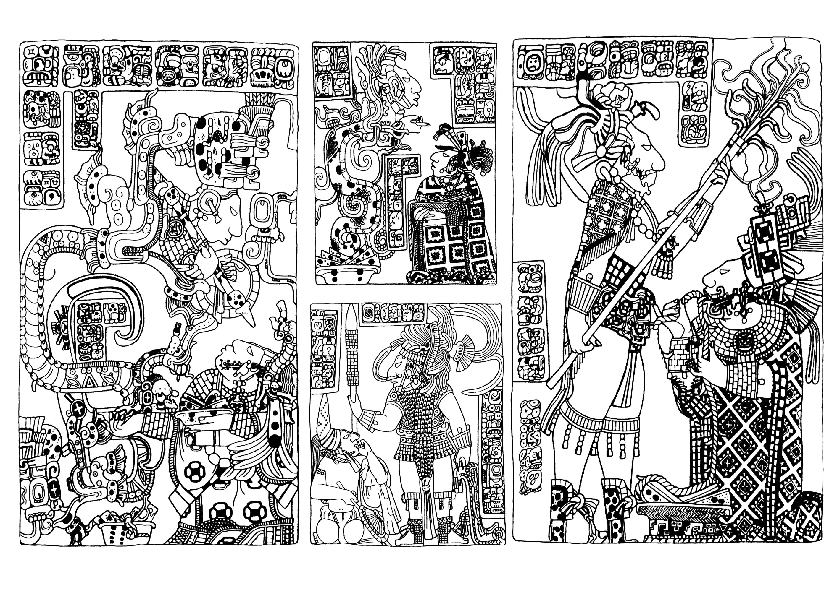Desenhos para colorir de Maias, astecas e incas para crianças
