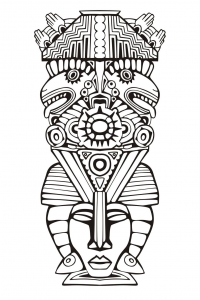 Desenhos simples para colorir gratuitos de Maias, astecas e incas para baixar