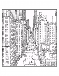 Desenhos simples para colorir para crianças de New York, grátis, para baixar