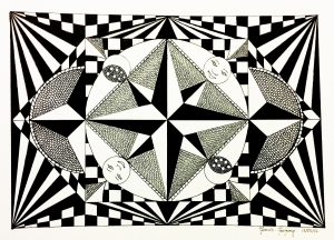 Desenhos para colorir gratuitos para crianças de Op Art