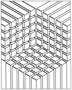 Desenhos simples para crianças para colorir de Op Art